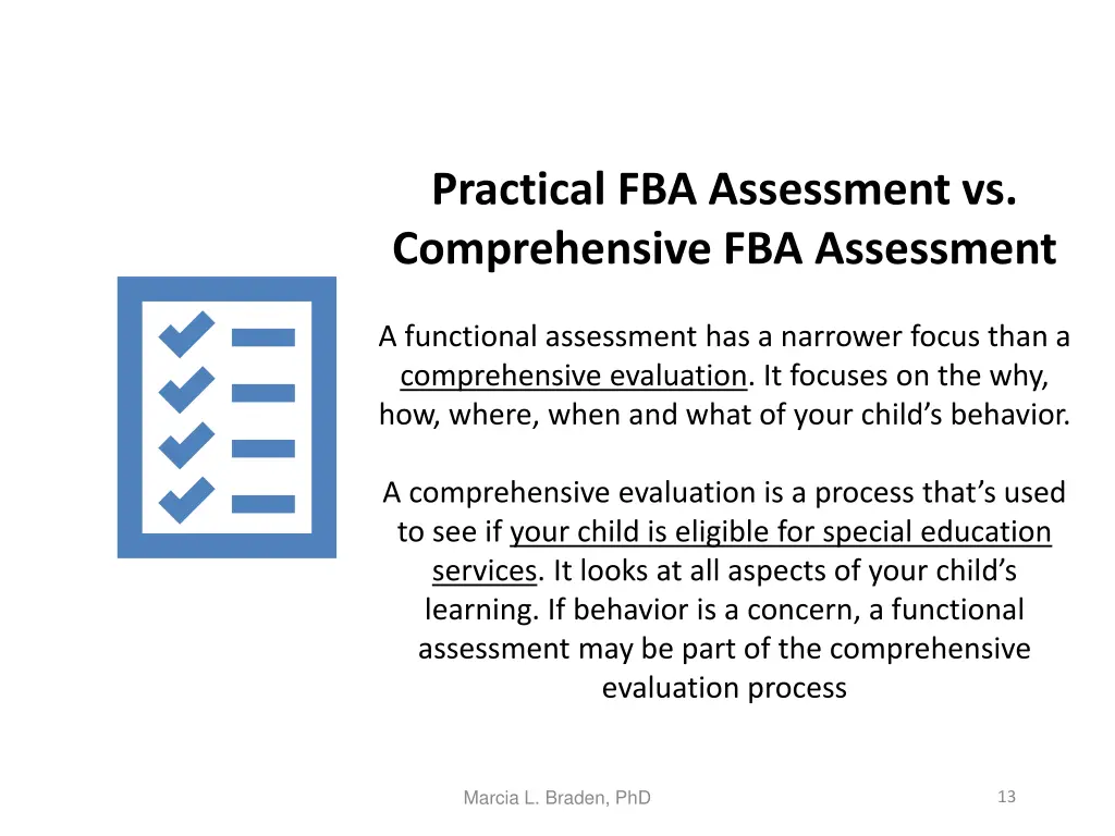 practical fba assessment vs comprehensive