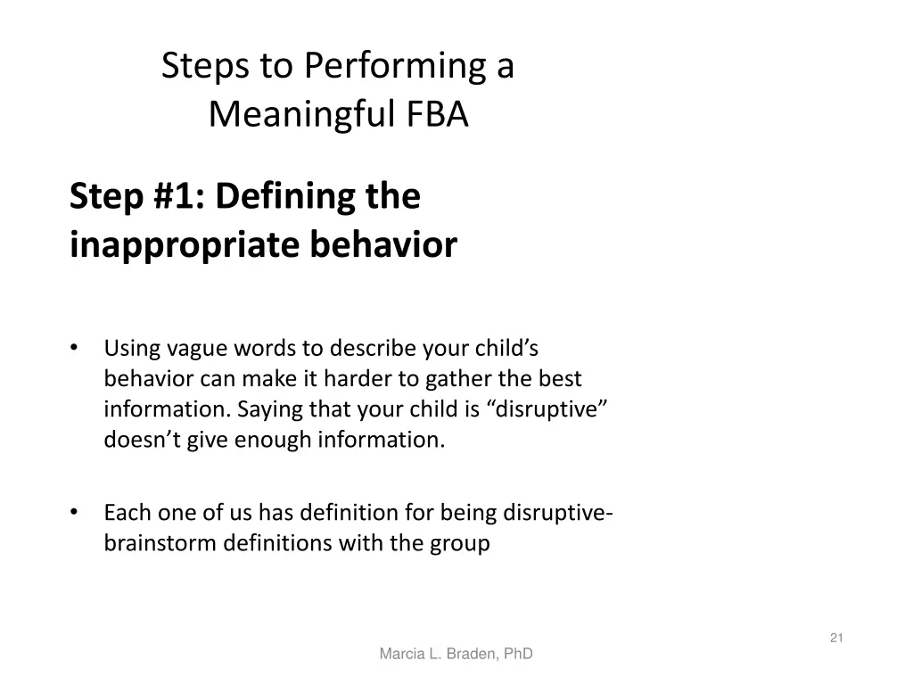 steps to performing a meaningful fba