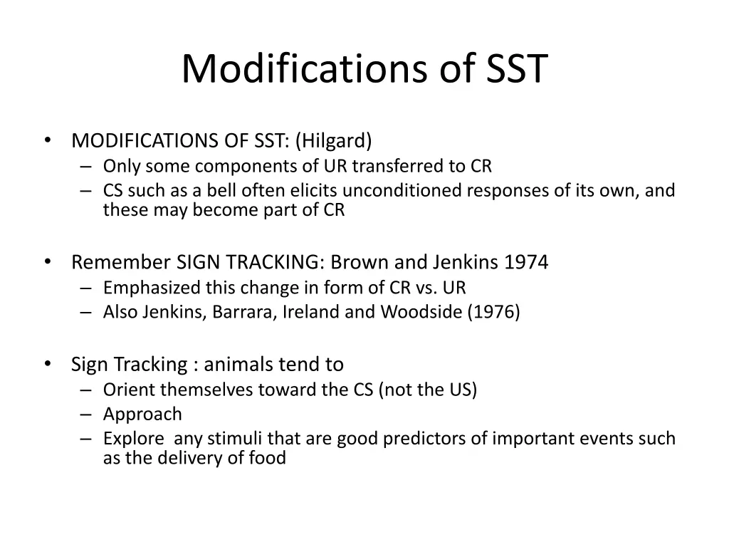 modifications of sst