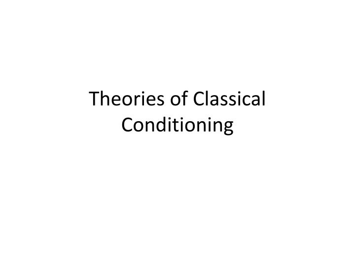 theories of classical conditioning