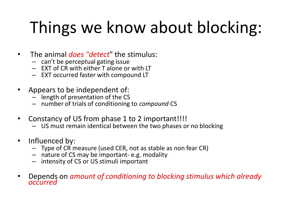 things we know about blocking