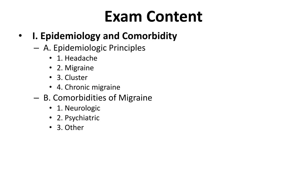 exam content 1