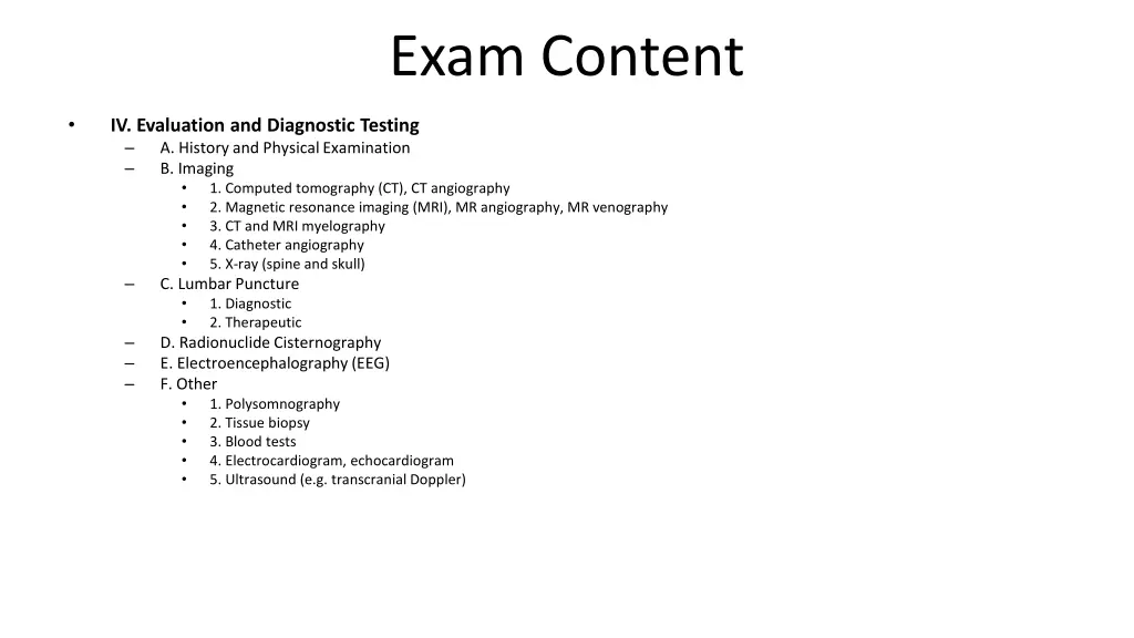 exam content 4