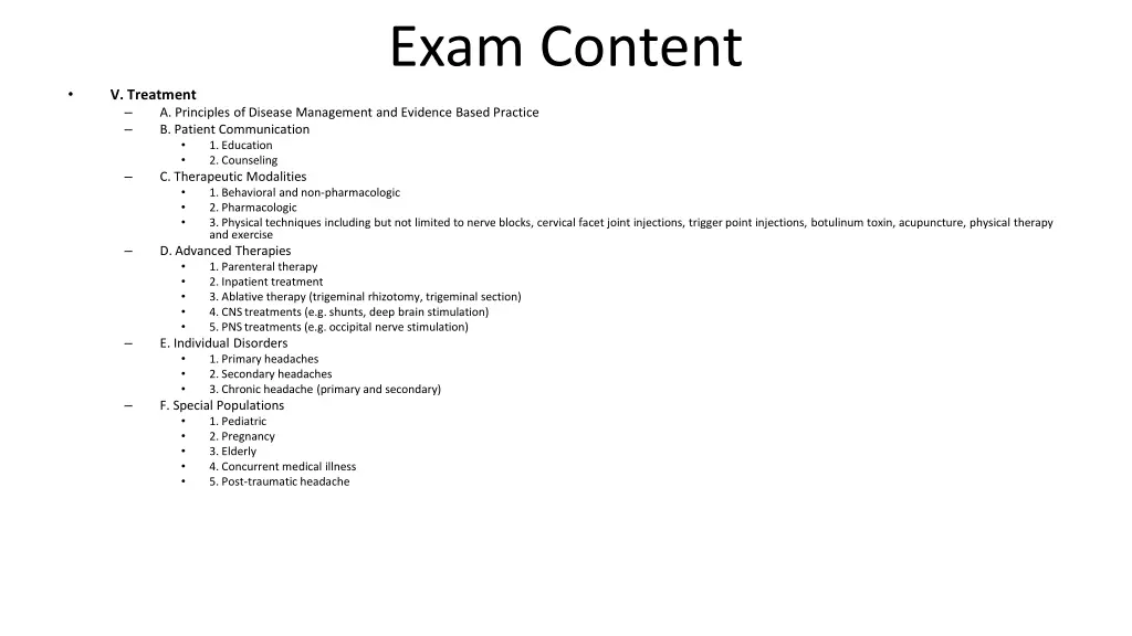 exam content 5