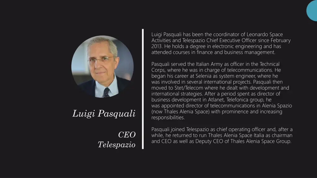 luigi pasquali has been the coordinator