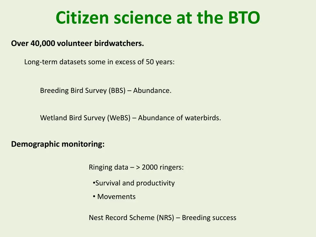 citizen science at the bto