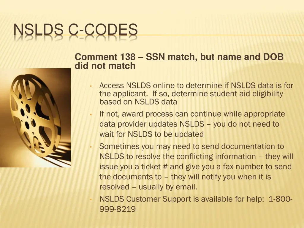 nslds c codes 1