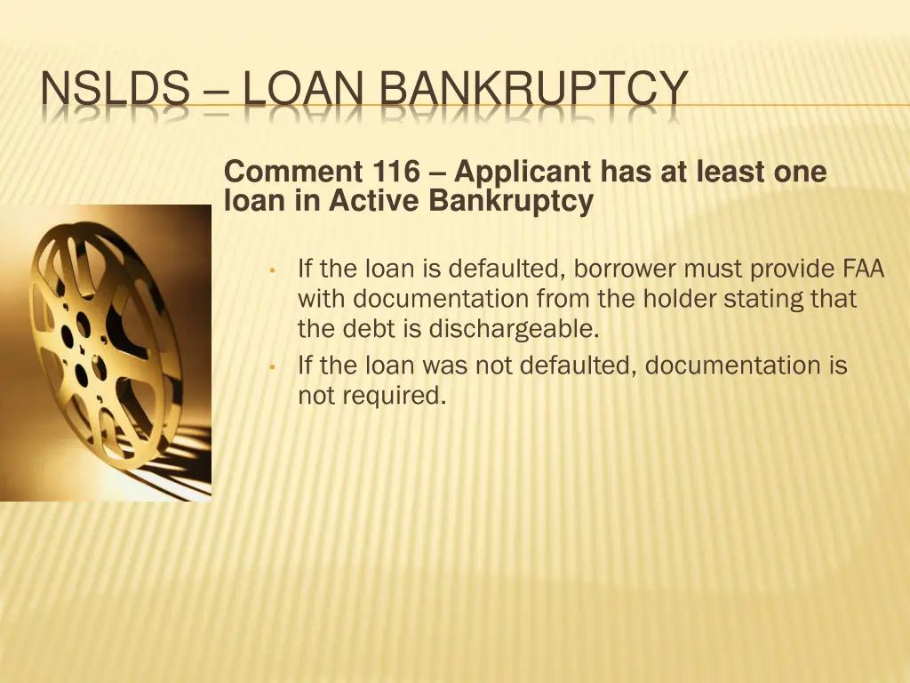 nslds loan bankruptcy