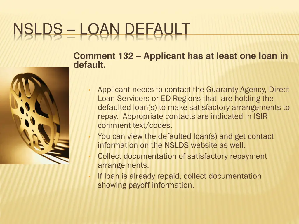 nslds loan default