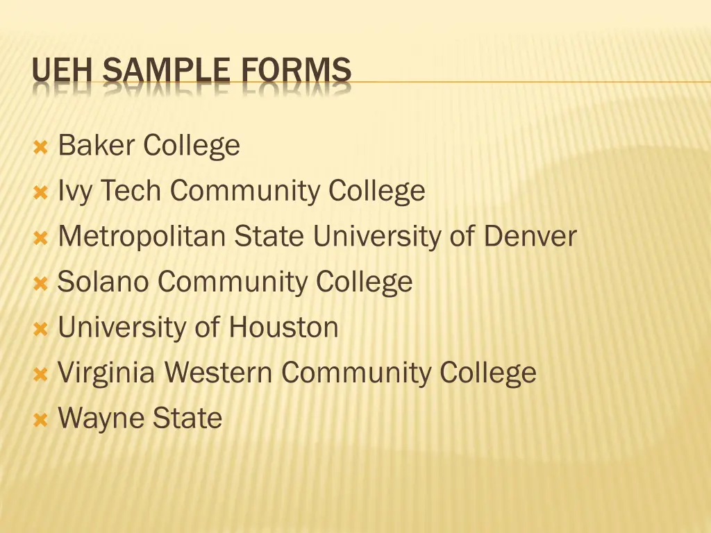 ueh sample forms