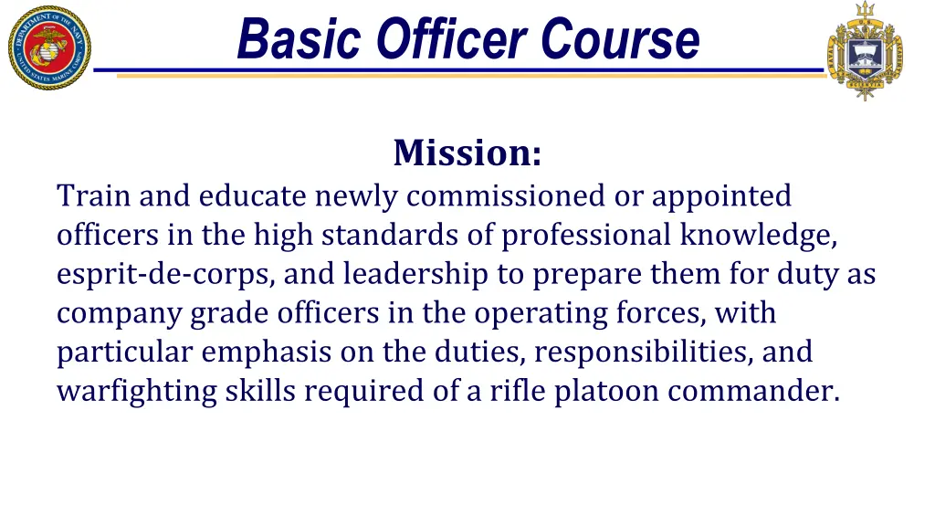 basic officer course