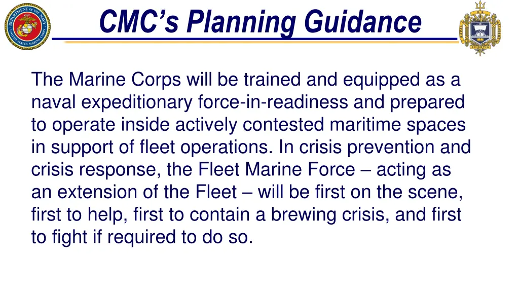 cmc s planning guidance