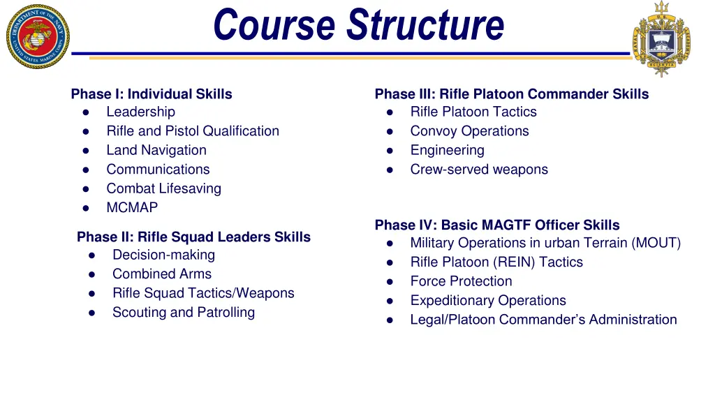 course structure