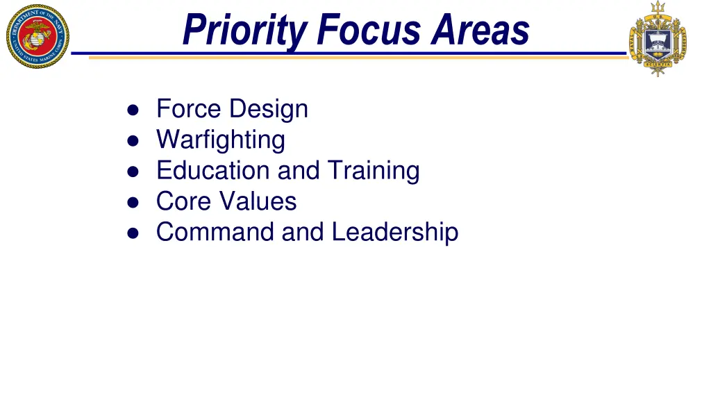 priority focus areas