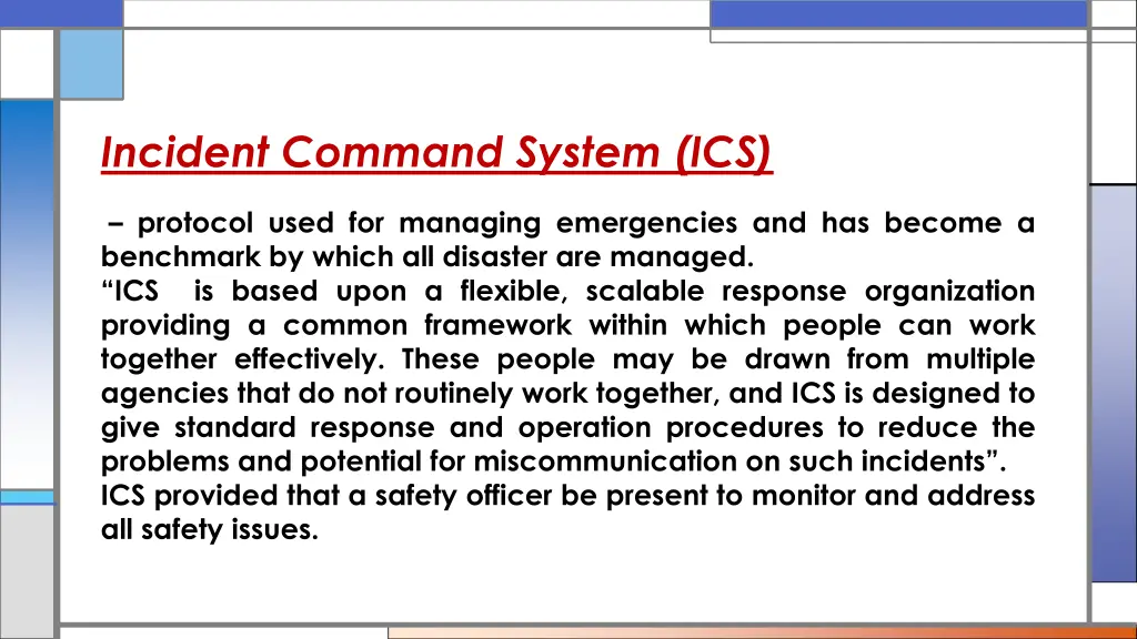 incident command system ics