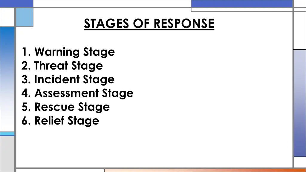 stages of response