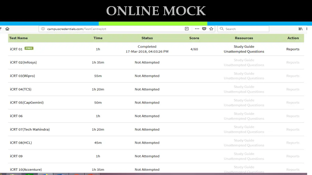 online mock