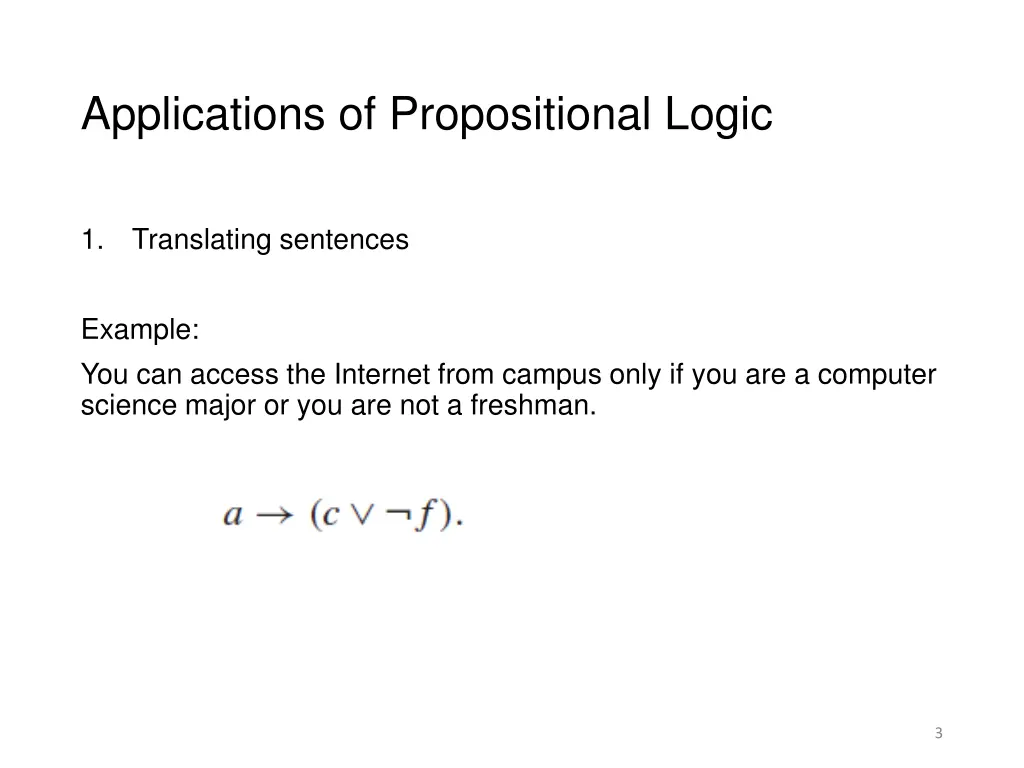 applications of propositional logic 1