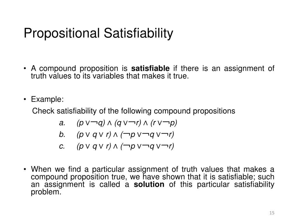 propositional satisfiability