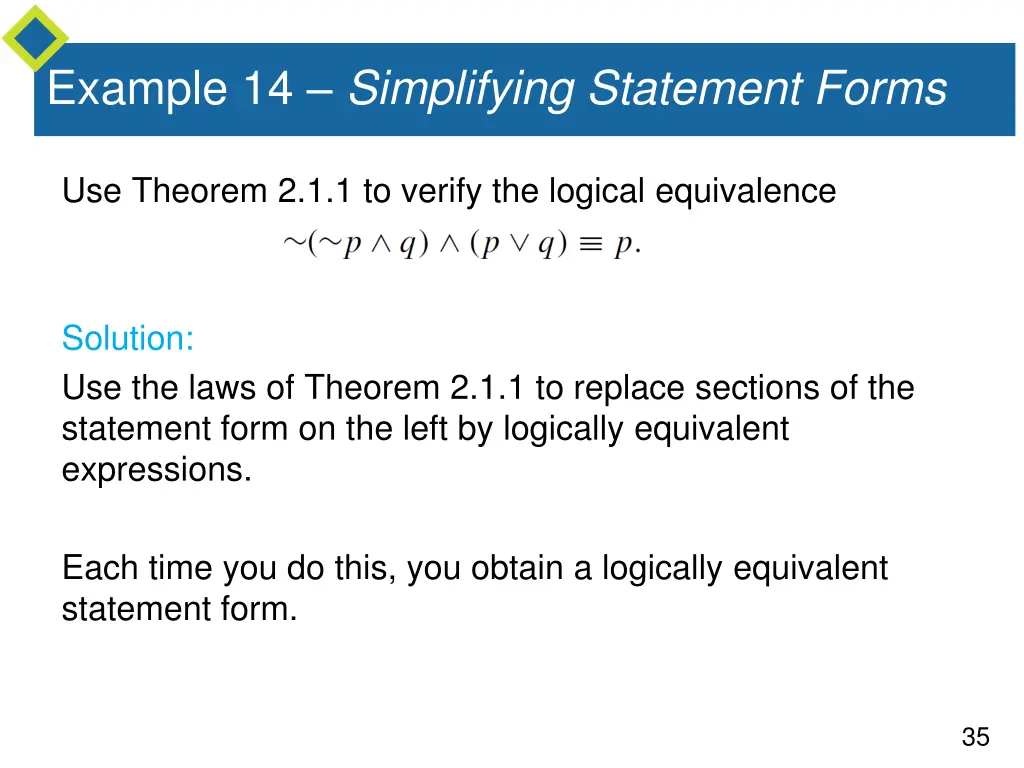 example 14 simplifying statement forms