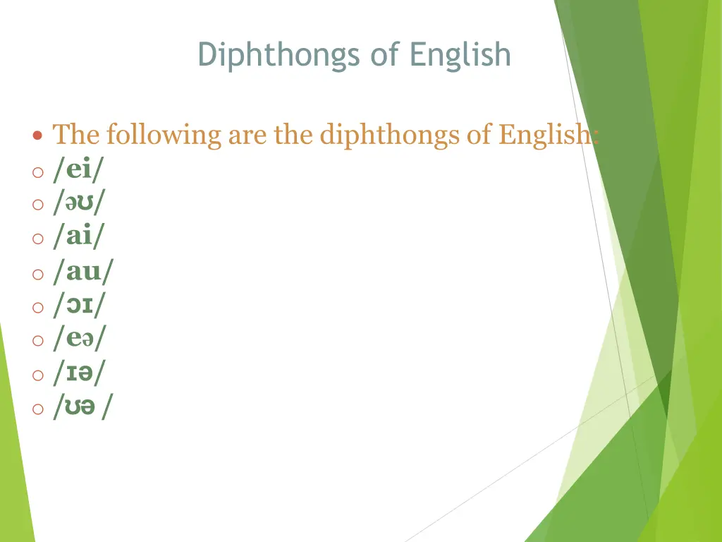 diphthongs of english