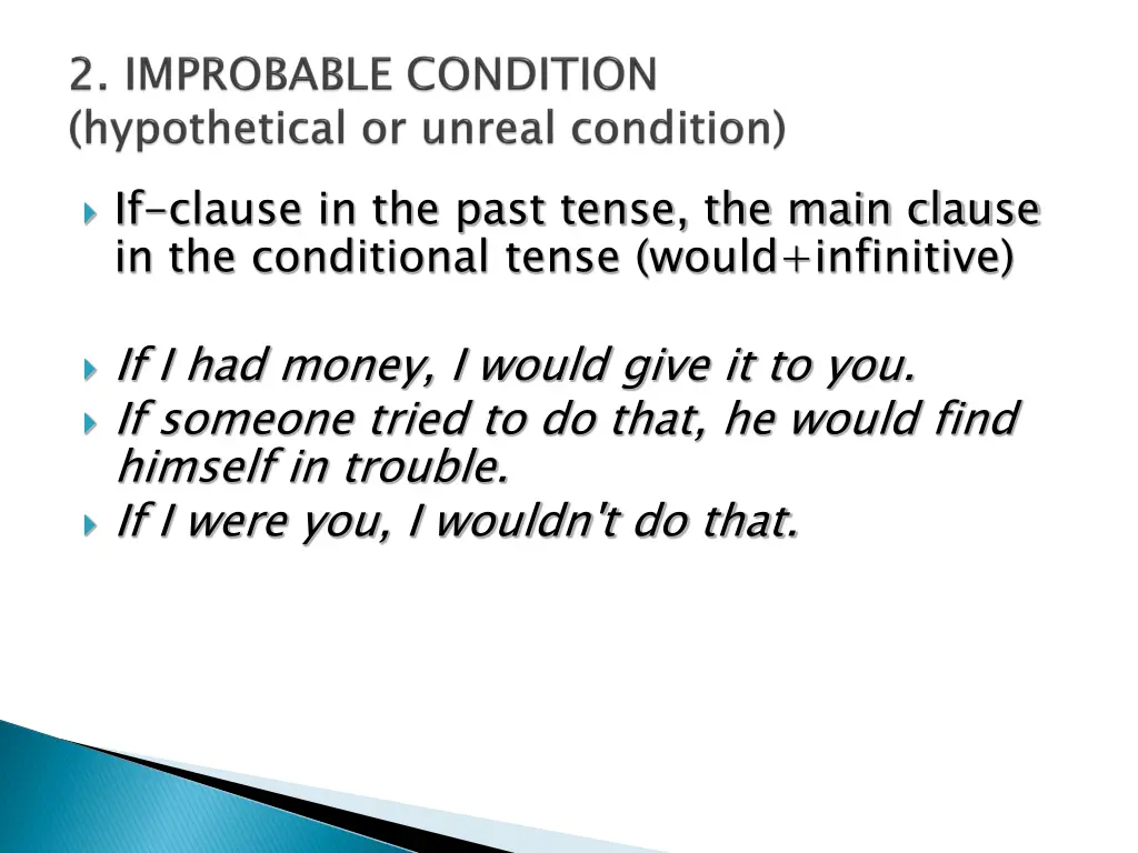 if clause in the past tense the main clause