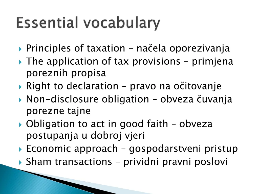 principles of taxation na ela oporezivanja