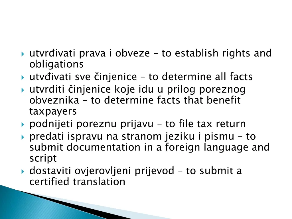 utvr ivati prava i obveze to establish rights