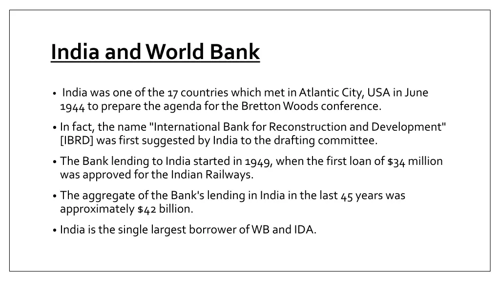 india and world bank