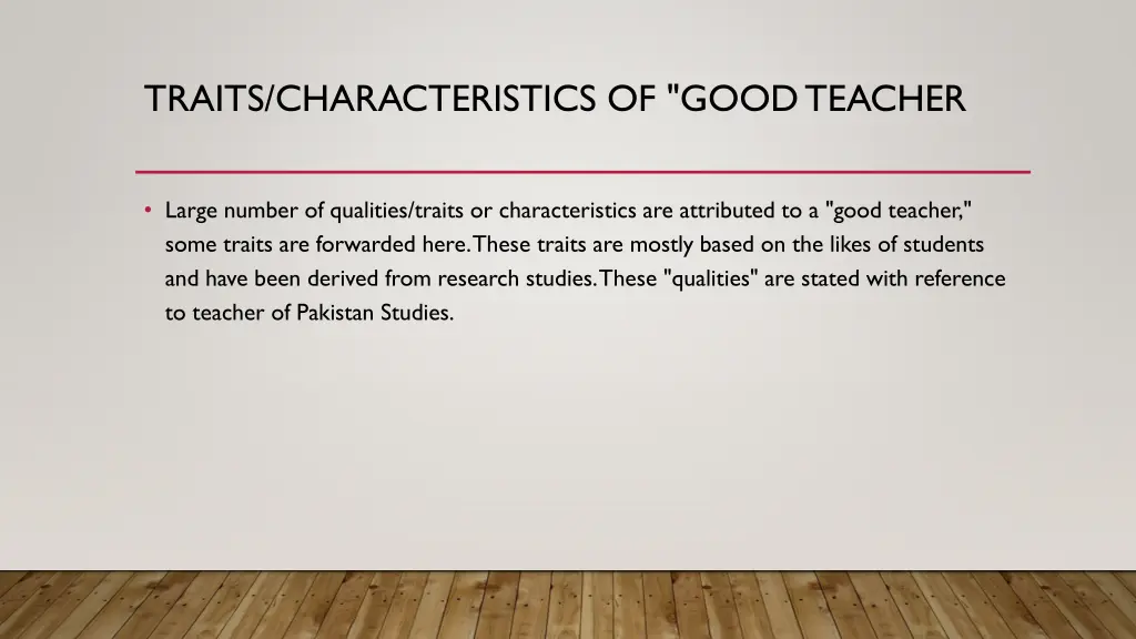 traits characteristics of good teacher