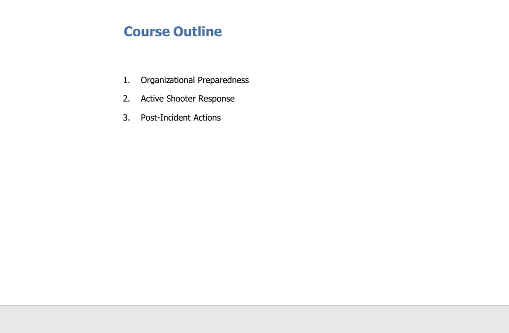 course outline