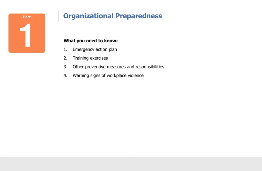 organizational preparedness