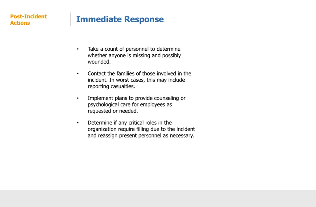 post incident actions 1