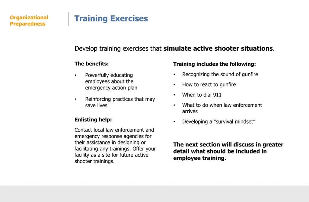 training exercises