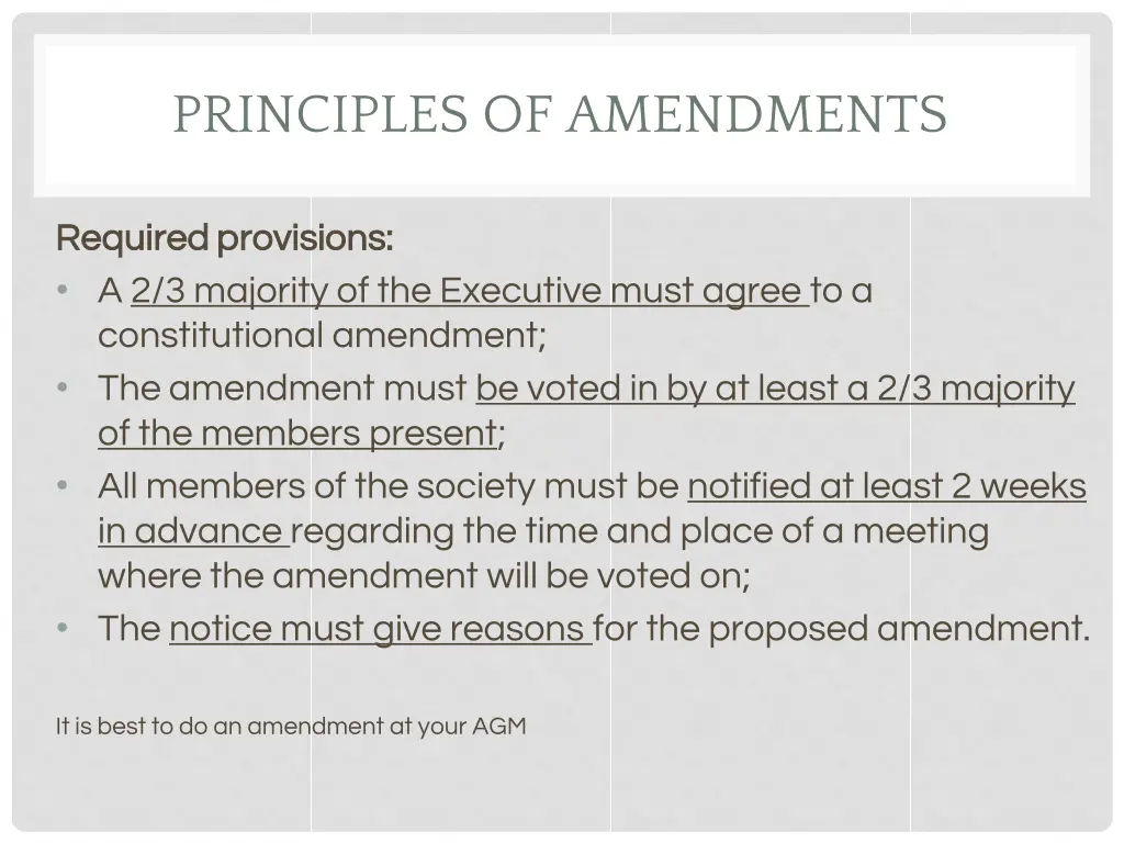 principles of amendments