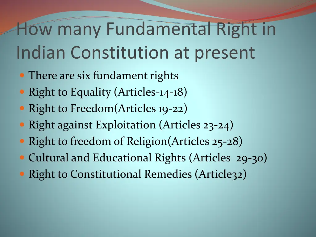 how many fundamental right in indian constitution