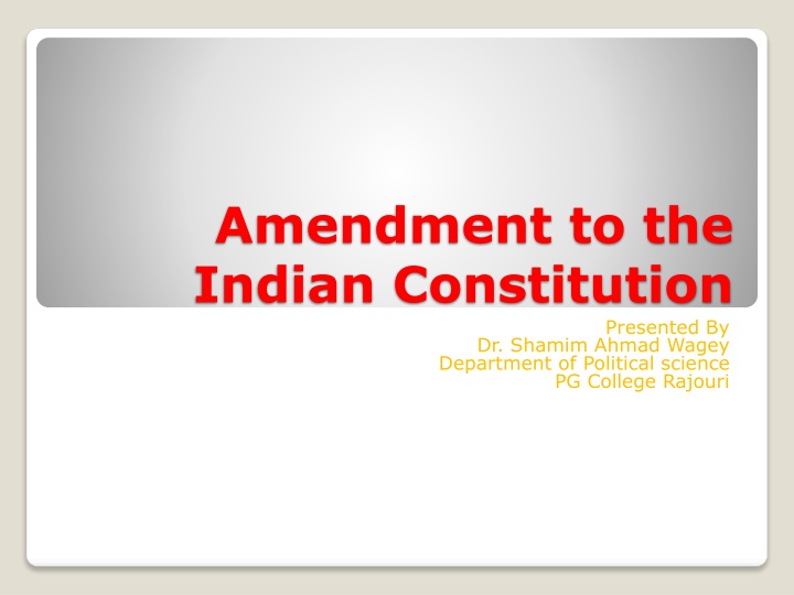 amendment to the indian constitution