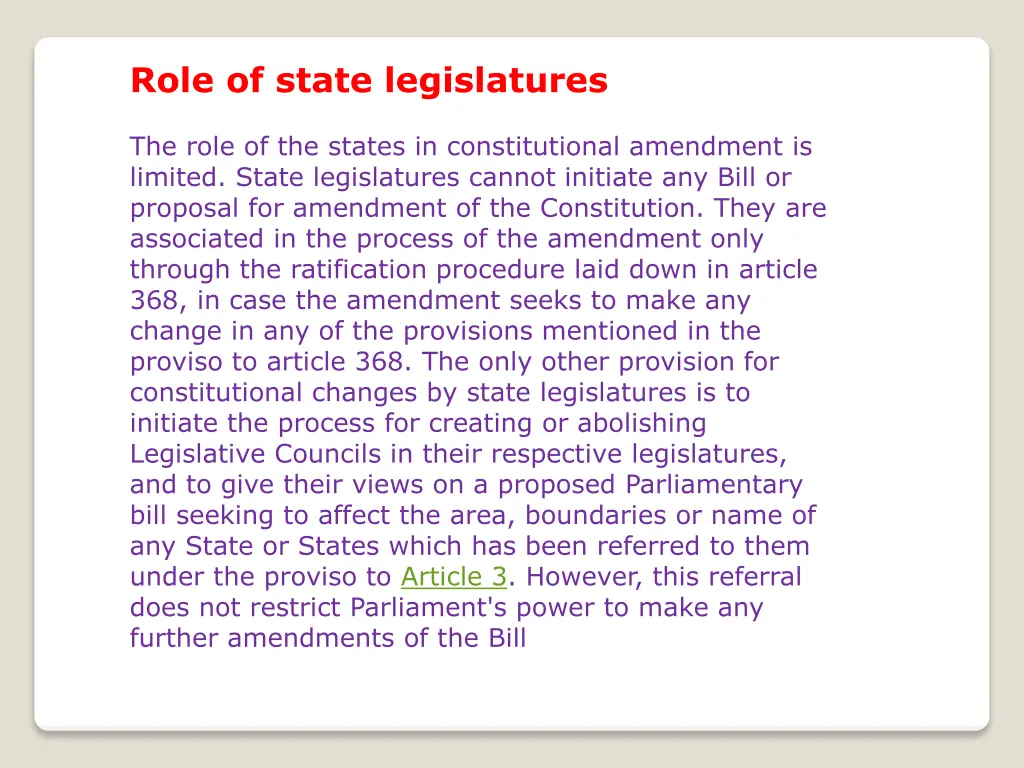 role of state legislatures