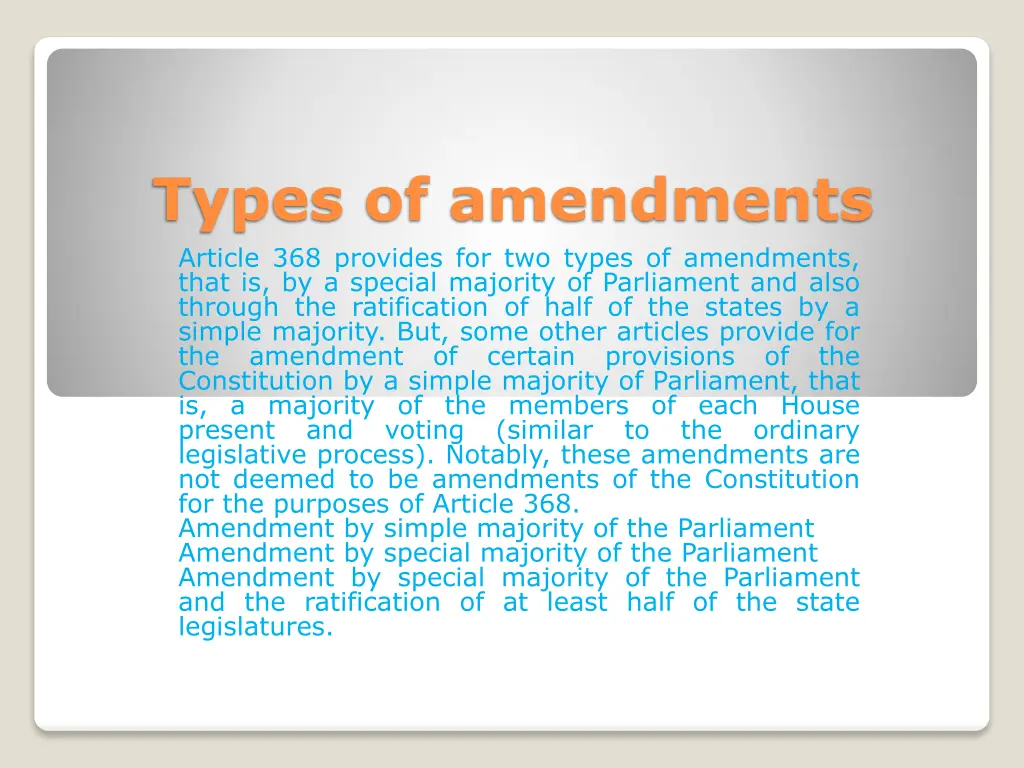 types of amendments article 368 provides