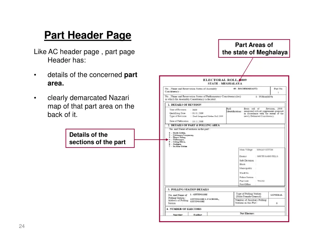 part header page