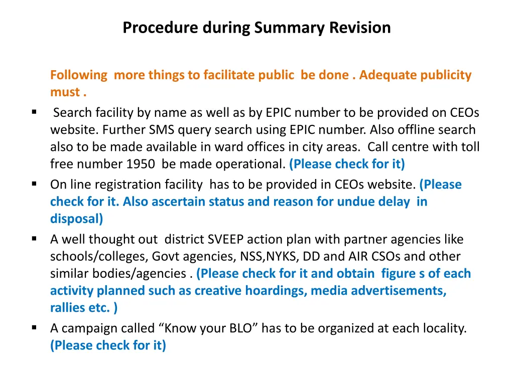 procedure during summary revision 3