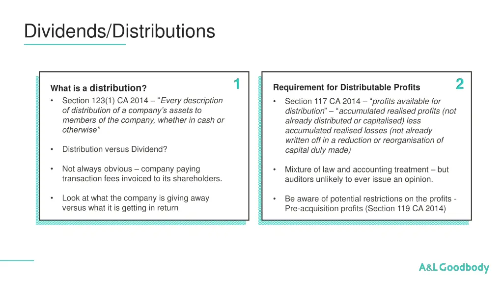 dividends distributions