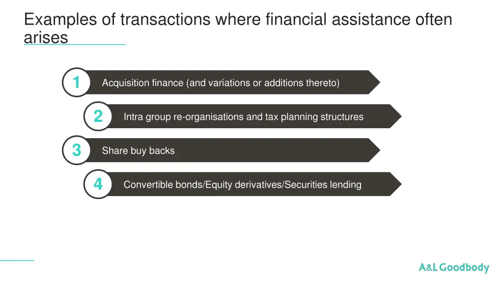 examples of transactions where financial