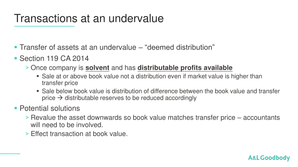 transactions at an undervalue