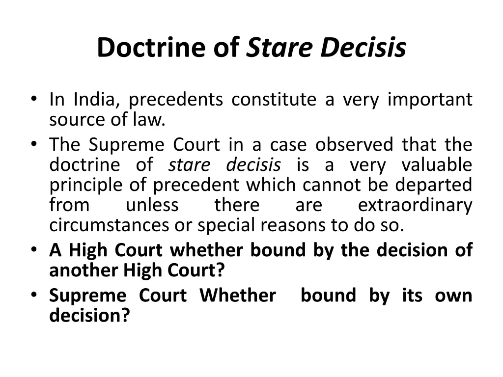 doctrine of stare decisis 1