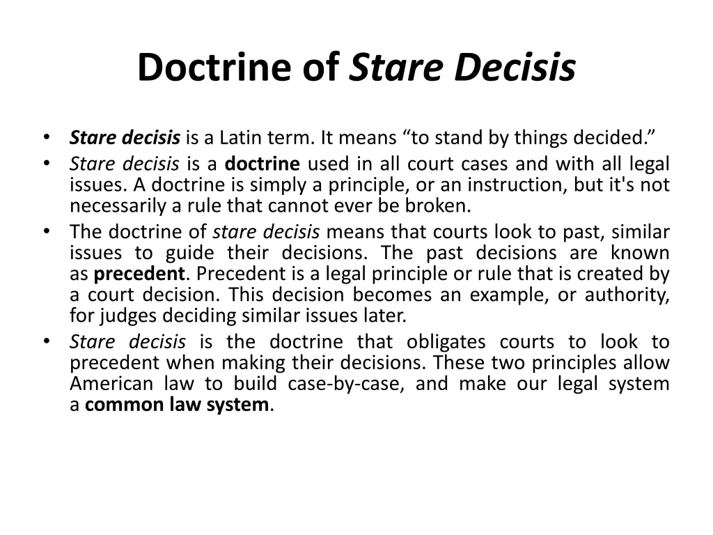 doctrine of stare decisis