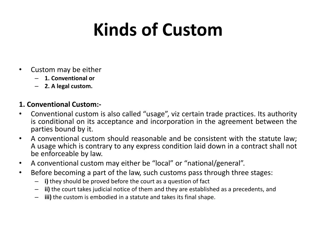 kinds of custom