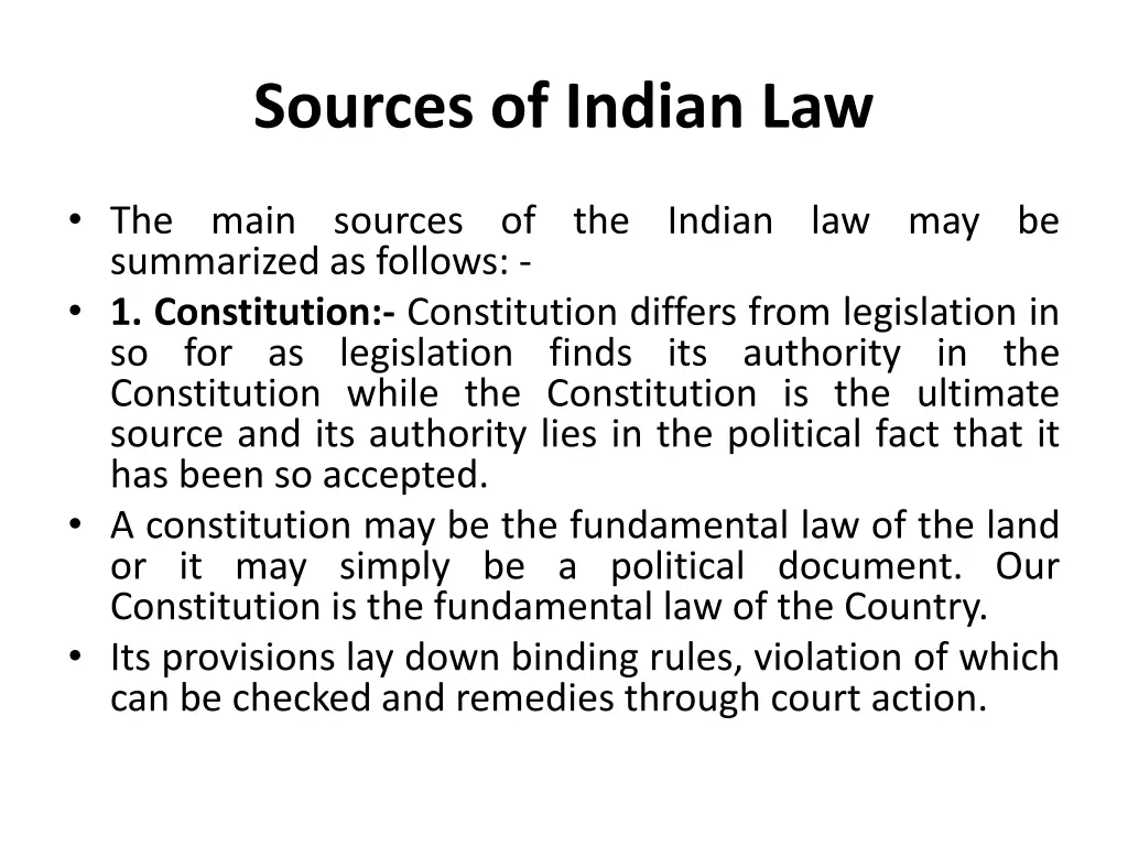 sources of indian law