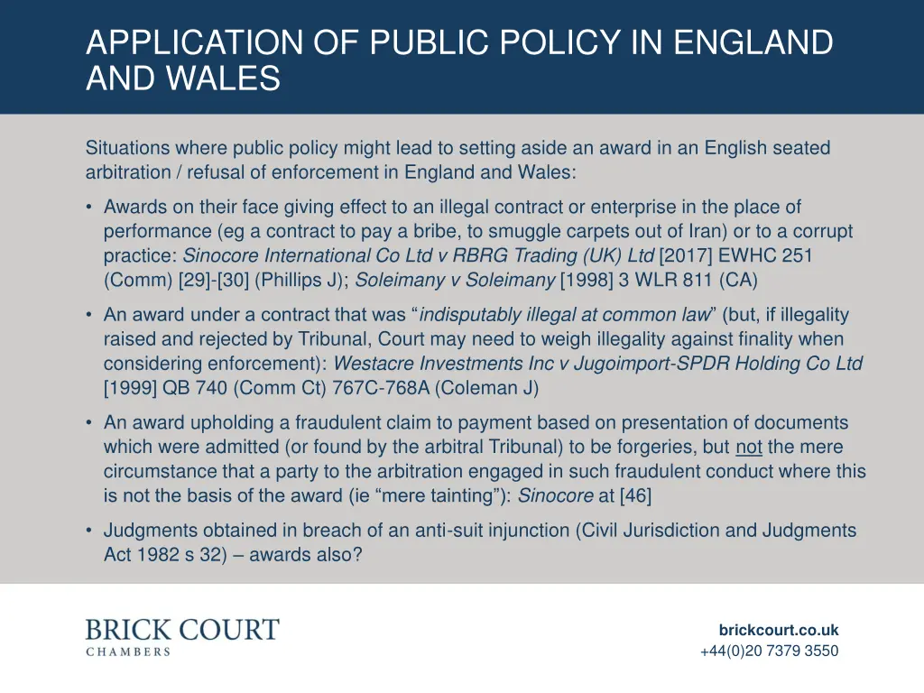 application of public policy in england and wales