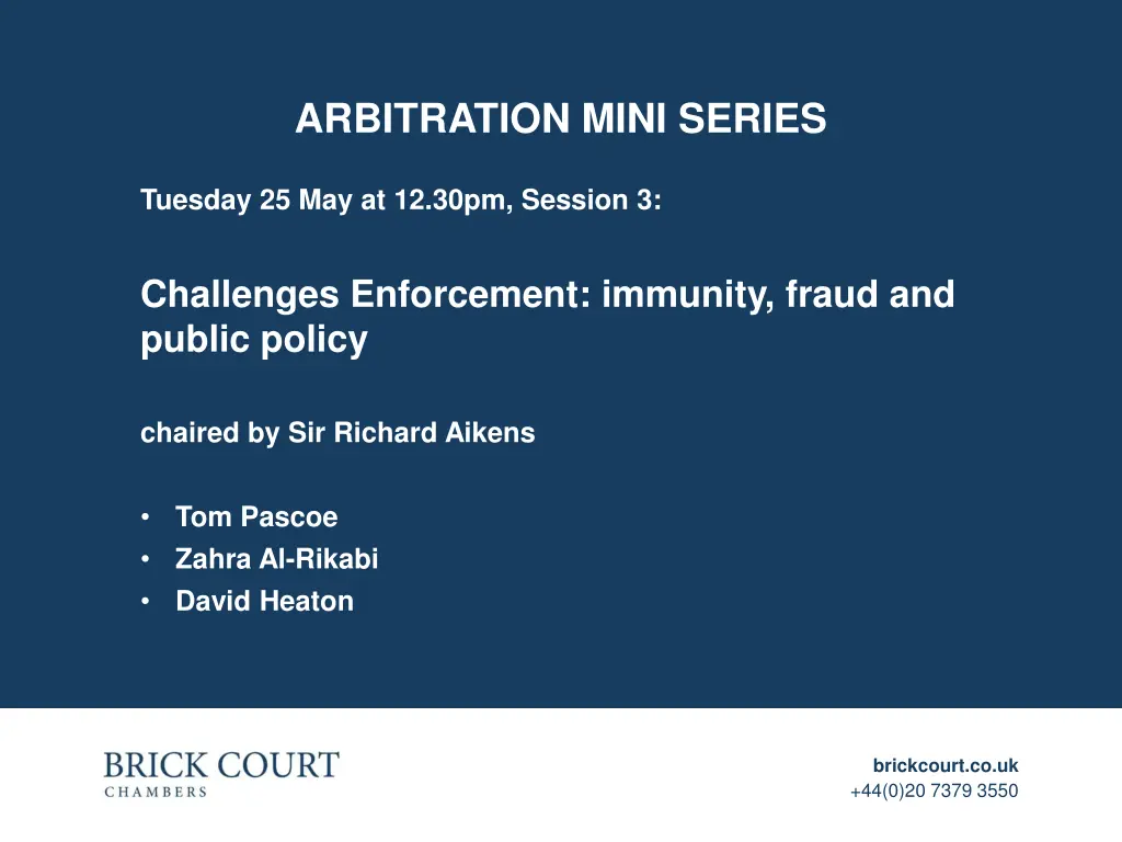 arbitration mini series 1